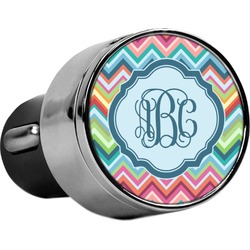 Retro Chevron Monogram USB Car Charger (Personalized)