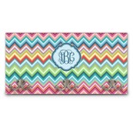 Retro Chevron Monogram Wall Mounted Coat Rack (Personalized)