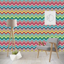 Retro Chevron Monogram Wallpaper & Surface Covering (Water Activated - Removable)