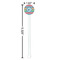 Retro Chevron Monogram White Plastic 5.5" Stir Stick - Round - Dimensions