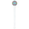 Retro Chevron Monogram White Plastic 7" Stir Stick - Round - Single Stick