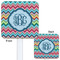 Retro Chevron Monogram White Plastic Stir Stick - Double Sided - Approval