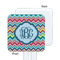 Retro Chevron Monogram White Plastic Stir Stick - Single Sided - Square - Approval