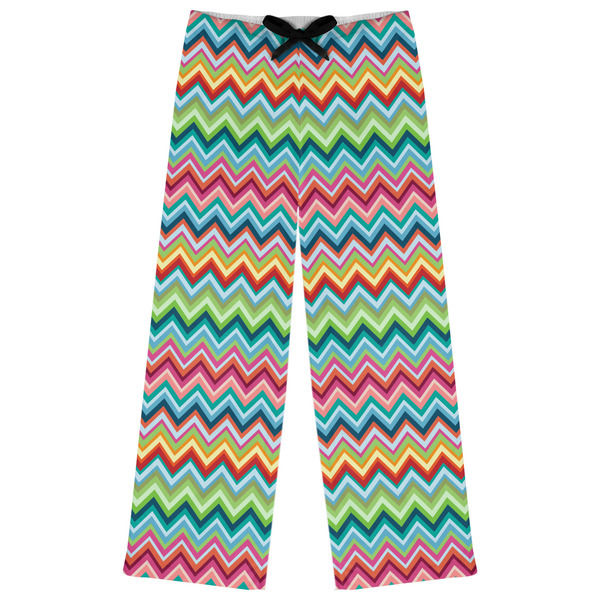 Custom Retro Chevron Monogram Womens Pajama Pants - L