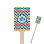 Retro Chevron Monogram Rectangle Wooden Stir Sticks