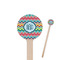 Retro Chevron Monogram Wooden 7.5" Stir Stick - Round - Closeup