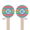 Retro Chevron Monogram Wooden 7.5" Stir Stick - Round - Double Sided - Front & Back