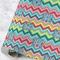 Retro Chevron Monogram Wrapping Paper Roll - Matte - Large - Main