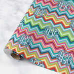 Retro Chevron Monogram Wrapping Paper Roll - Medium - Matte