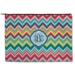 Retro Chevron Monogram Zipper Pouch (Personalized)