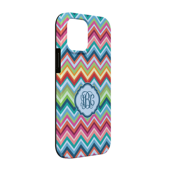 Custom Retro Chevron Monogram iPhone Case - Rubber Lined - iPhone 13