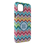 Retro Chevron Monogram iPhone Case - Rubber Lined - iPhone 14 Plus