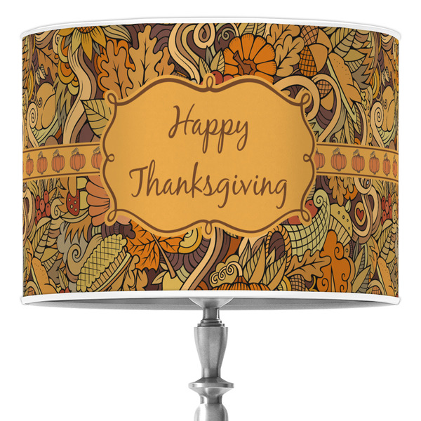 Custom Thanksgiving 16" Drum Lamp Shade - Poly-film