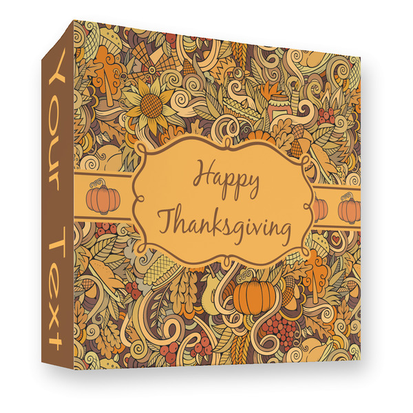 Custom Thanksgiving 3 Ring Binder - Full Wrap - 3"