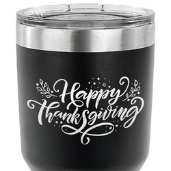 Thanksgiving 30 oz Stainless Steel Tumbler - Black - Double Sided