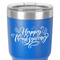 Thanksgiving 30 oz Stainless Steel Ringneck Tumbler - Blue - Close Up