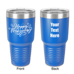 Thanksgiving 30 oz Stainless Steel Tumbler - Royal Blue - Double-Sided