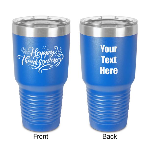 Custom Thanksgiving 30 oz Stainless Steel Tumbler - Royal Blue - Double-Sided