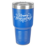 Thanksgiving 30 oz Stainless Steel Tumbler - Royal Blue - Single-Sided