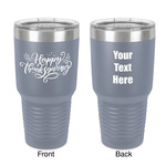 Thanksgiving 30 oz Stainless Steel Tumbler - Grey - Double-Sided