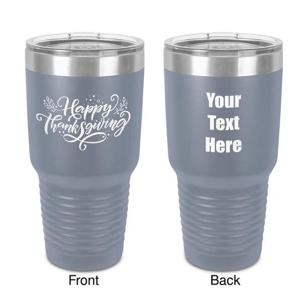 Custom Thanksgiving 30 oz Stainless Steel Tumbler - Grey - Double-Sided