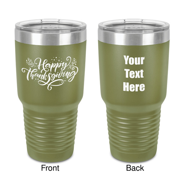 Custom Thanksgiving 30 oz Stainless Steel Tumbler - Olive - Double-Sided