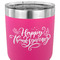 Thanksgiving 30 oz Stainless Steel Ringneck Tumbler - Pink - CLOSE UP