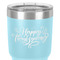 Thanksgiving 30 oz Stainless Steel Ringneck Tumbler - Teal - Close Up