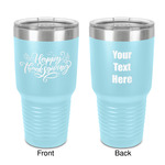 Thanksgiving 30 oz Stainless Steel Tumbler - Teal - Double-Sided