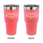 Thanksgiving 30 oz Stainless Steel Tumbler - Coral - Double Sided