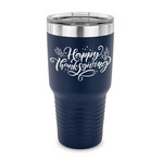 Thanksgiving 30 oz Stainless Steel Tumbler - Navy - Single Sided