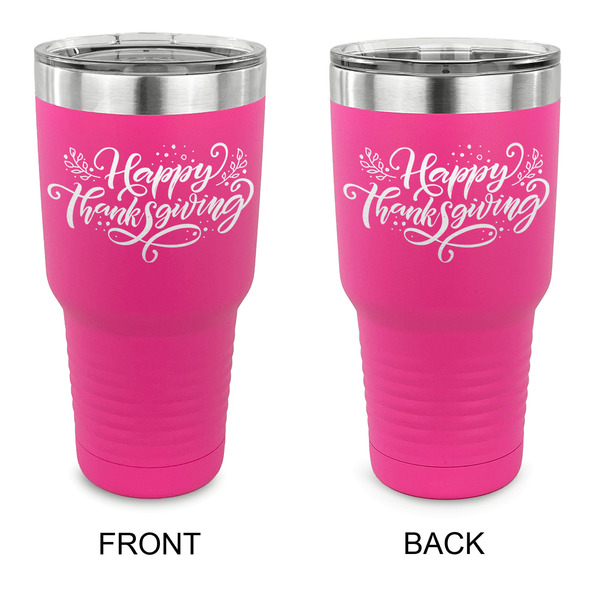 Custom Thanksgiving 30 oz Stainless Steel Tumbler - Pink - Double Sided