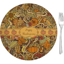 Thanksgiving Glass Appetizer / Dessert Plate 8" (Personalized)