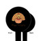 Thanksgiving Black Plastic 6" Food Pick - Round - Single Sided - Front & Back