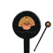 Thanksgiving Black Plastic 7" Stir Stick - Round - Closeup