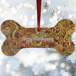 Thanksgiving Ceramic Dog Ornament