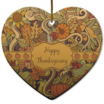 Thanksgiving Heart Ceramic Ornament