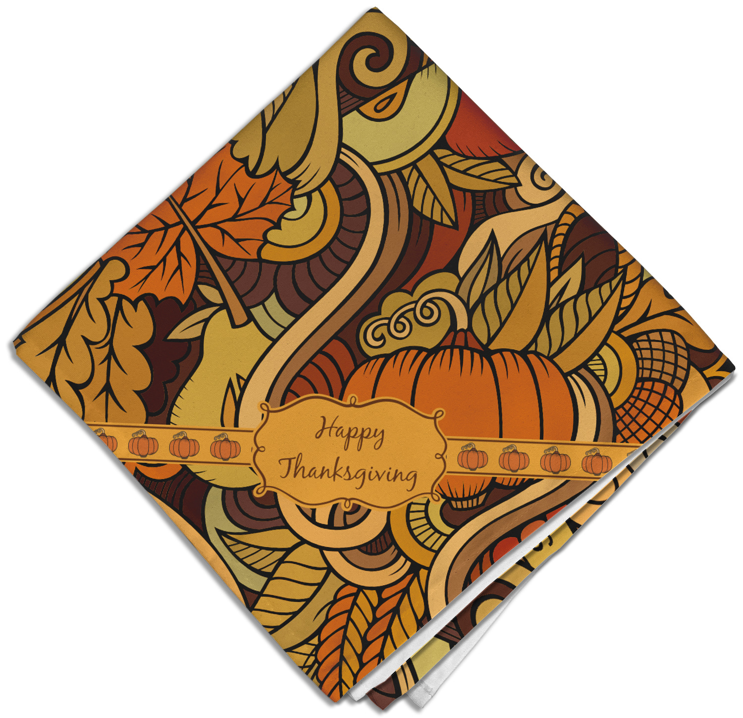 Thanksgiving Cloth Napkins Set Of 4 Personalized YouCustomizeIt   Thanksgiving Cloth Napkins Personalized Dinner Folded Four Corners 