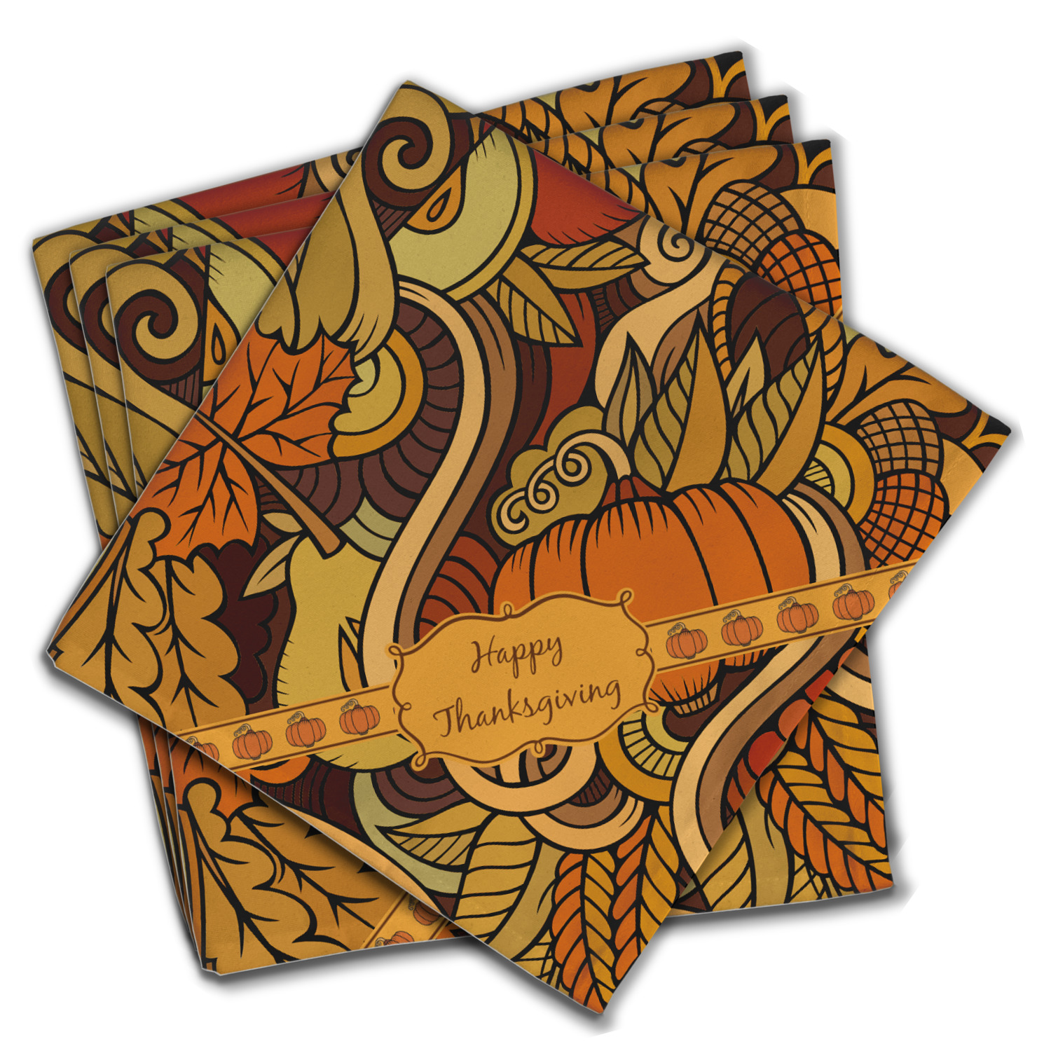 Thanksgiving Cloth Napkins Set Of 4 Personalized YouCustomizeIt   Thanksgiving Cloth Napkins Personalized Dinner PARENT MAIN Set Of 4 