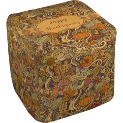 Thanksgiving Cube Pouf Ottoman - 18" (Personalized)