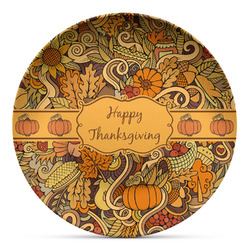 Thanksgiving Microwave Safe Plastic Plate - Composite Polymer (Personalized)