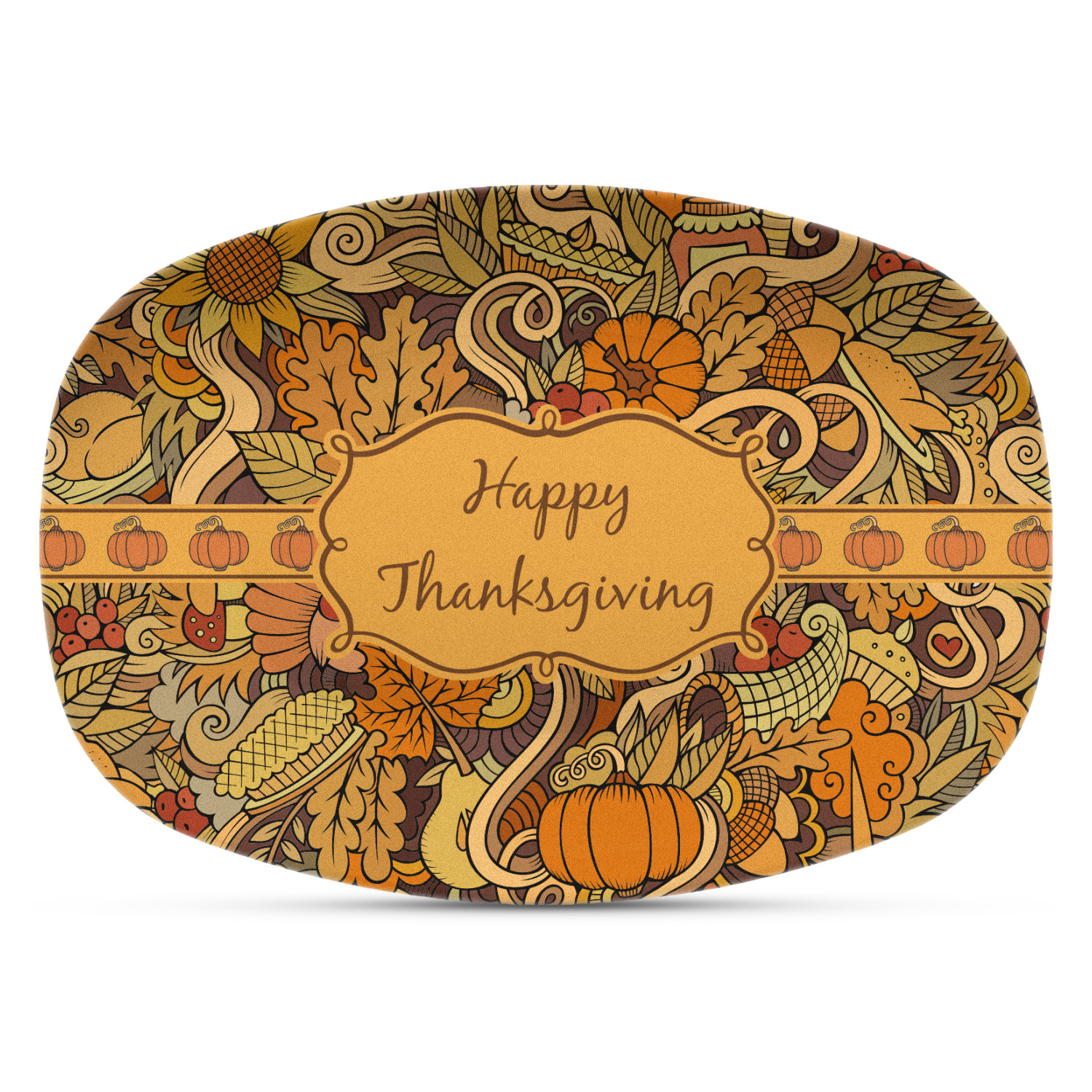 Custom Thanksgiving Plastic Platter - Microwave & Oven Safe Composite 