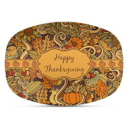 Thanksgiving Plastic Platter - Microwave & Oven Safe Composite Polymer (Personalized)