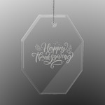 Thanksgiving Engraved Glass Ornament - Octagon