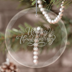 Thanksgiving Engraved Glass Ornament