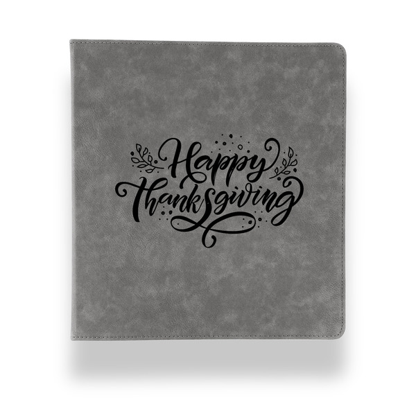 Custom Thanksgiving Leather Binder - 1" - Grey