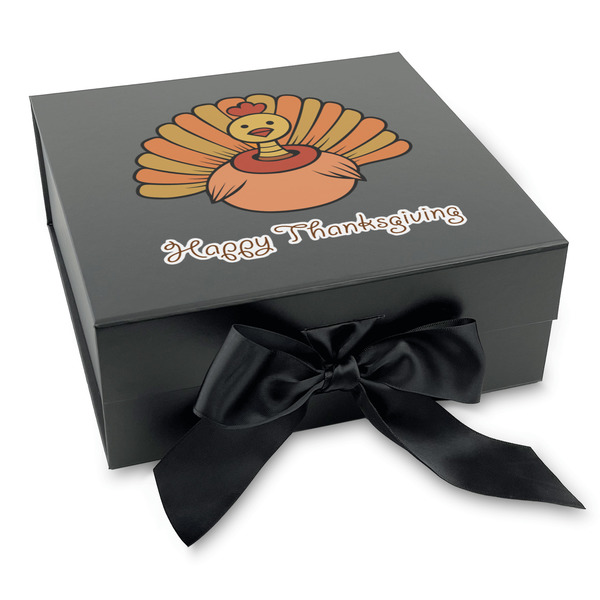 Custom Thanksgiving Gift Box with Magnetic Lid - Black