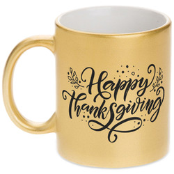 Thanksgiving Metallic Gold Mug