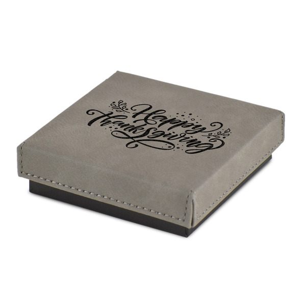 Custom Thanksgiving Jewelry Gift Box - Engraved Leather Lid