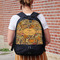 Thanksgiving Large Backpack - Black - On Back